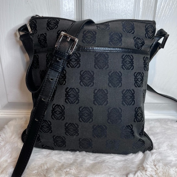 Loewe Handbags - LOEWE ANAGRAM CROSSBODY BLACK/GREY BAG